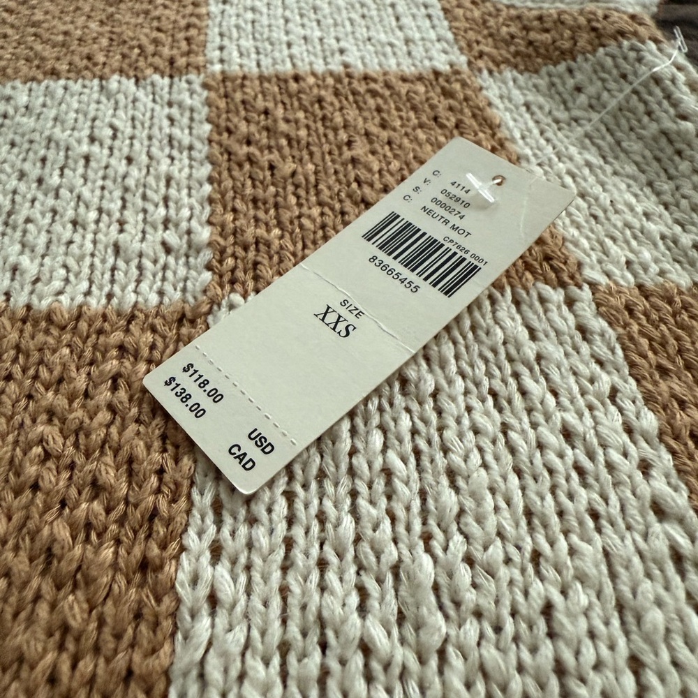 NWT Maeve by Anthropologie Checkered Sweater Vest XXS - Picture 6 of 8